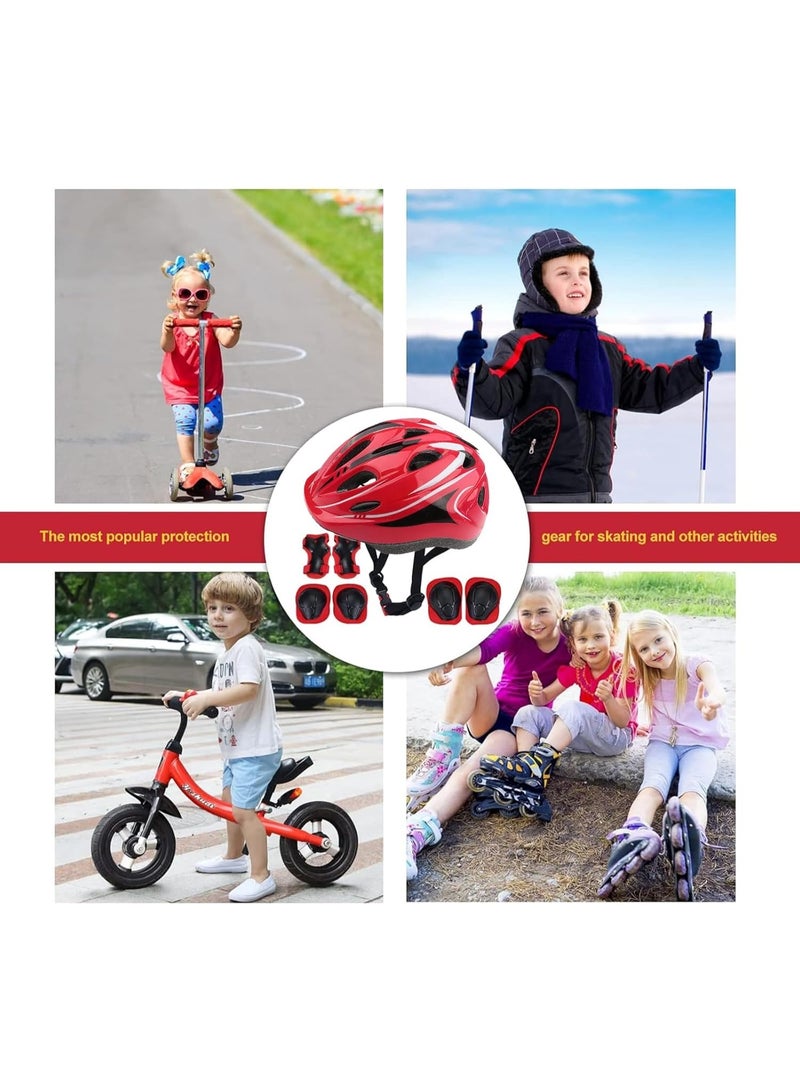 DubaiGallery Kids Cycling Safety Helmet Set with Knee Pads Elbow Pads and Wrist Guards, Adjustable Protective Gear for Bicycle Scooter Skateboard Skating, Lightweight Breathable Design for Boys and Girls - Image 4